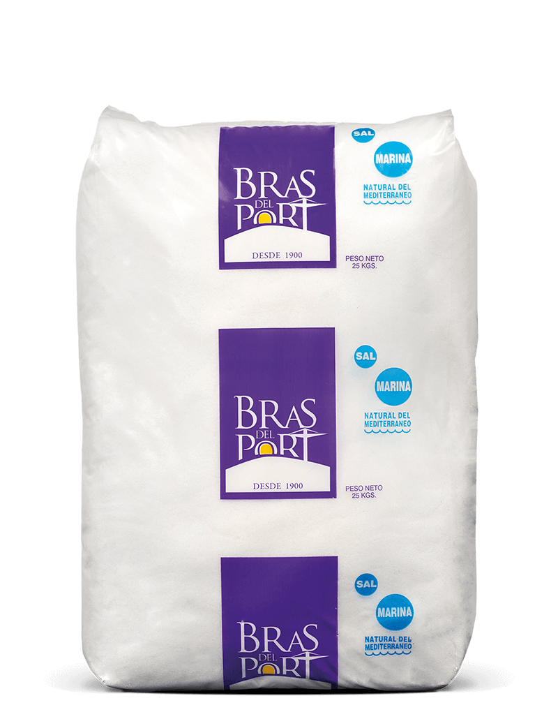 Package 25 kg ground wet salt Bras del Port