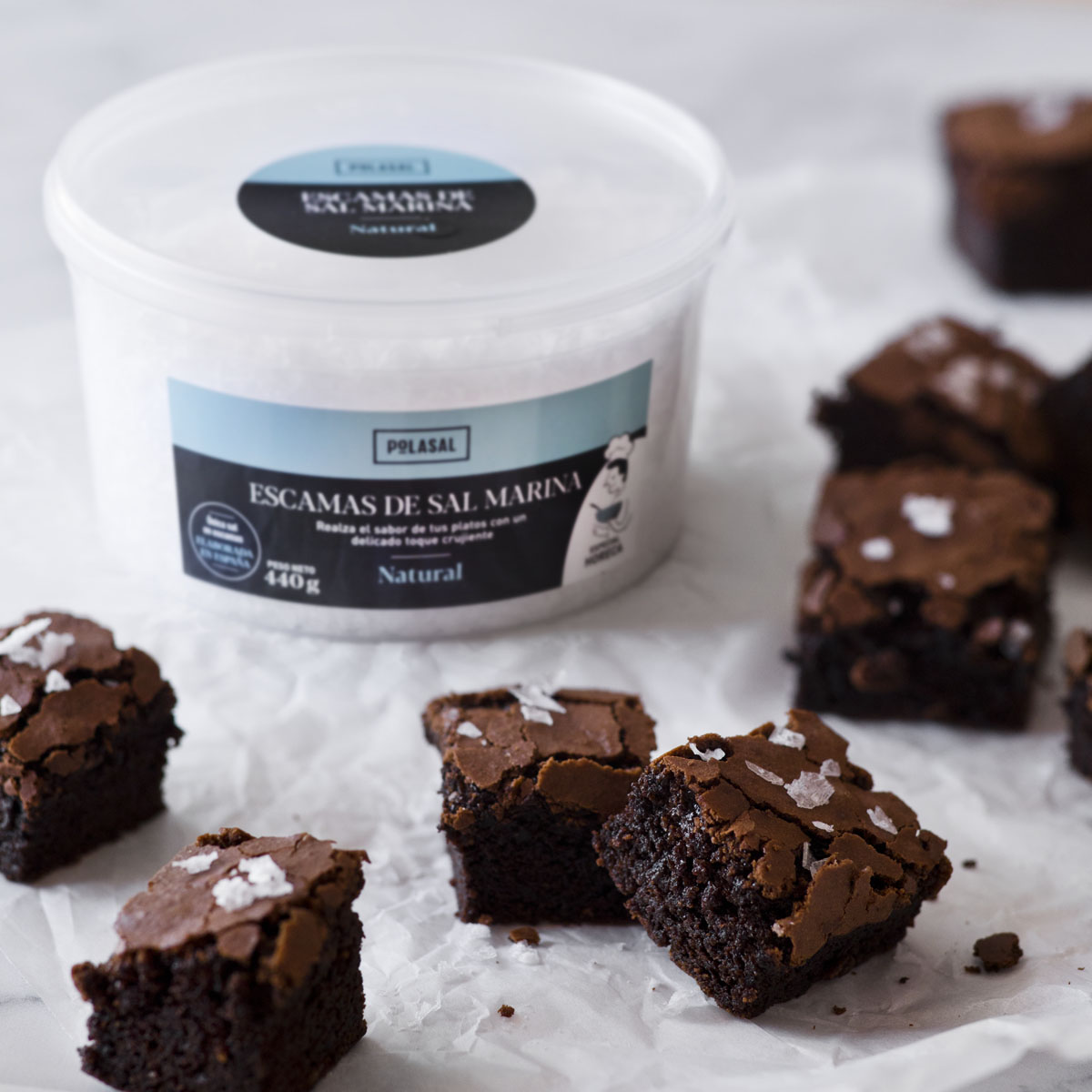 Receta escamas natural brownie chocolate